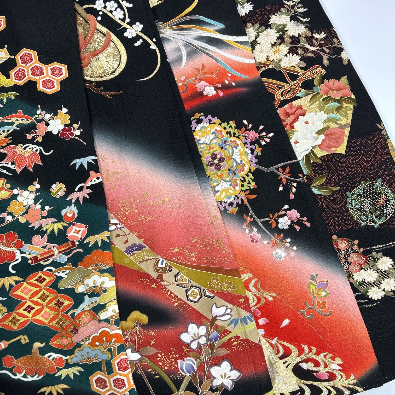 黒留袖 正絹 着物 同梱 リメイク用 着付け L 236