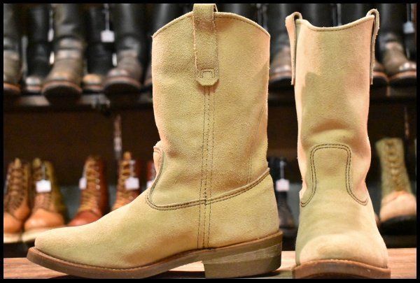 9E 07年 レッドウィング 8156 スエード ペコス ベージュ ホーソーン アビレーンラフアウト ブーツ redwing pecos HOPESMORE FJ472