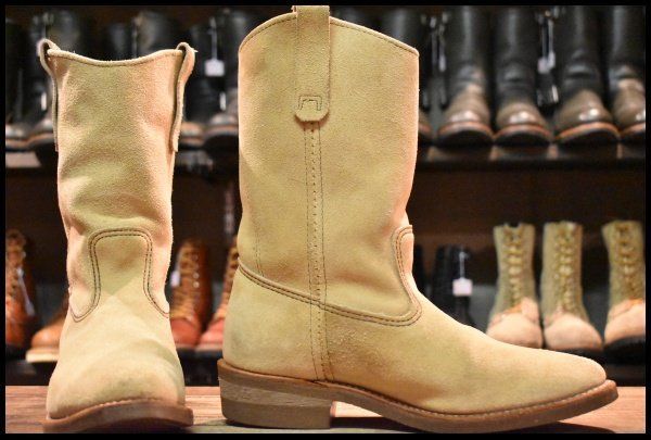 9E 07年 レッドウィング 8156 スエード ペコス ベージュ ホーソーン アビレーンラフアウト ブーツ redwing pecos HOPESMORE FJ472