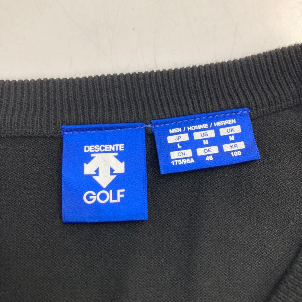 サイズ：L DESCENTE GOLF デサントゴルフ Vネック 長袖ニットセーター