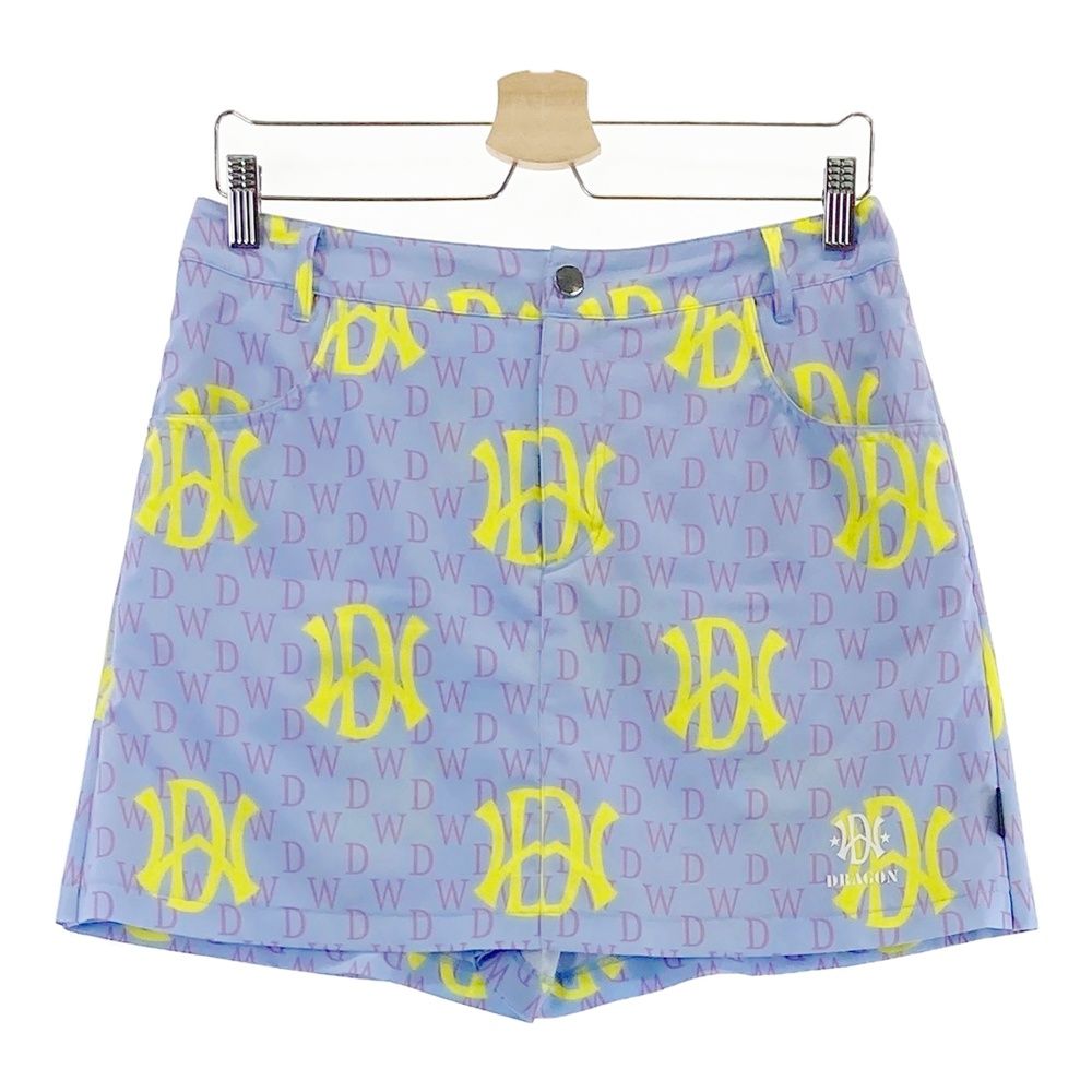 サイズ 3 DANCE WITH DRAGON ダンスウィズドラゴン インナー付スカート 総柄 チビドラ パープル系 240101561826 ゴルフウェア レディース ストスト