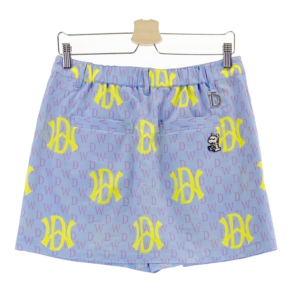 サイズ 3 DANCE WITH DRAGON ダンスウィズドラゴン インナー付スカート 総柄 チビドラ パープル系 ゴルフウェア レディース ストスト