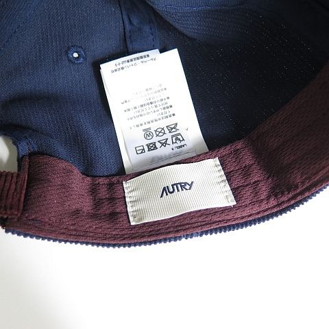  オートリー AUTRY キャップ 帽子 コーデュロイ 58 cm ネイビー ブラウン 2 sa 7013 キャップ 帽子