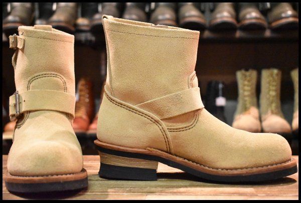 6D 09年 レッドウィング 2965 スエード ショートエンジニア ホーソーンアビレーンラフアウト ブーツ redwing HOPESMORE FJ473