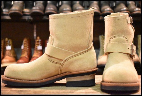 6D 09年 レッドウィング 2965 スエード ショートエンジニア ホーソーンアビレーンラフアウト ブーツ redwing HOPESMORE FJ473