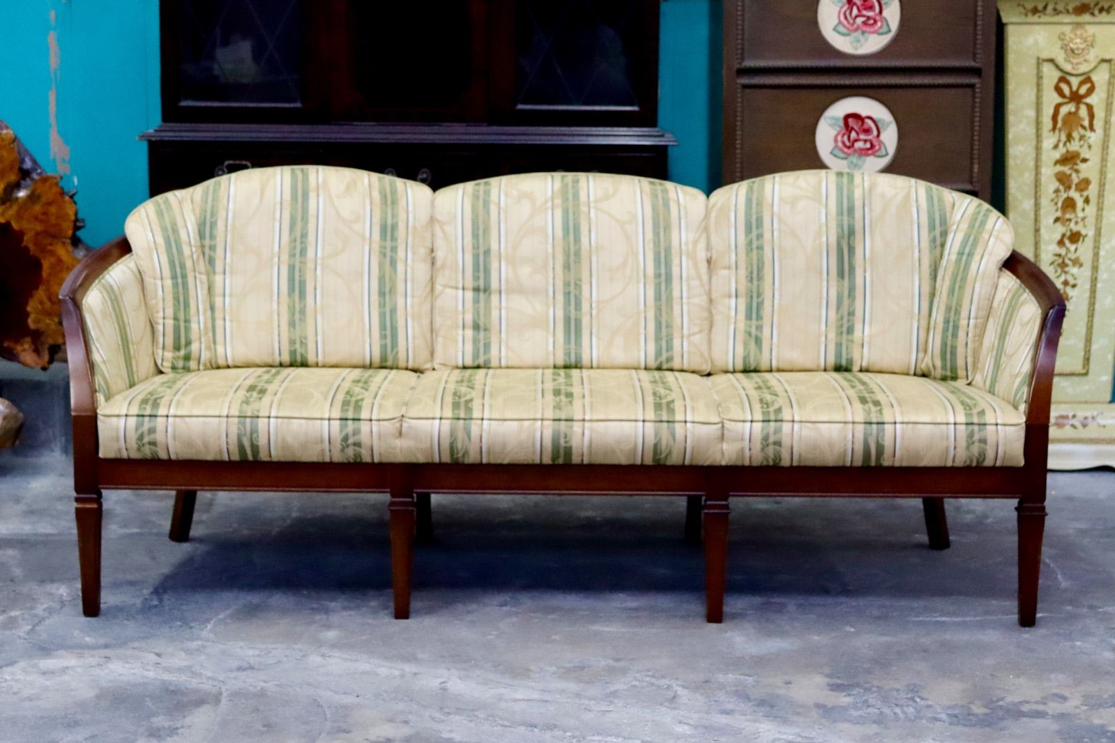  GMIK592 maruni マルニ ニースⅡ 地中海 3人掛けソファ トリプルソファ ファブリック ヨーロピアン クラシック 定価約32万 ペット可ソファ 2人掛け 3人掛けソファ ソファ ソファベッド