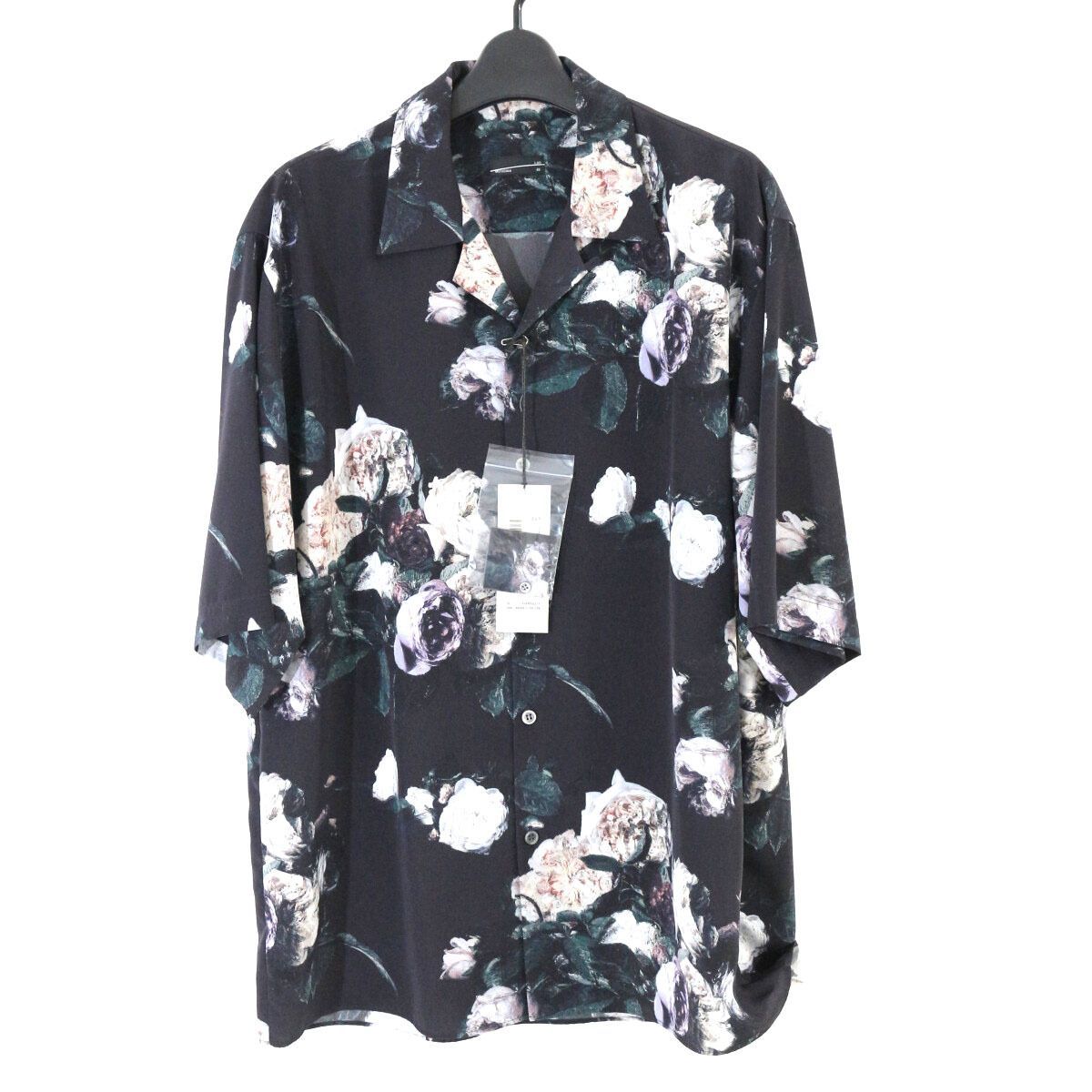 LAD MUSICIAN ラッドミュージシャン 23SS DECHINE INKJET PAINT FLOWER SHORT SLEEVE OPEN COLLAR SHIRT デシンペイントフラワーショートスリーブオープン シャツ 46 2323-111