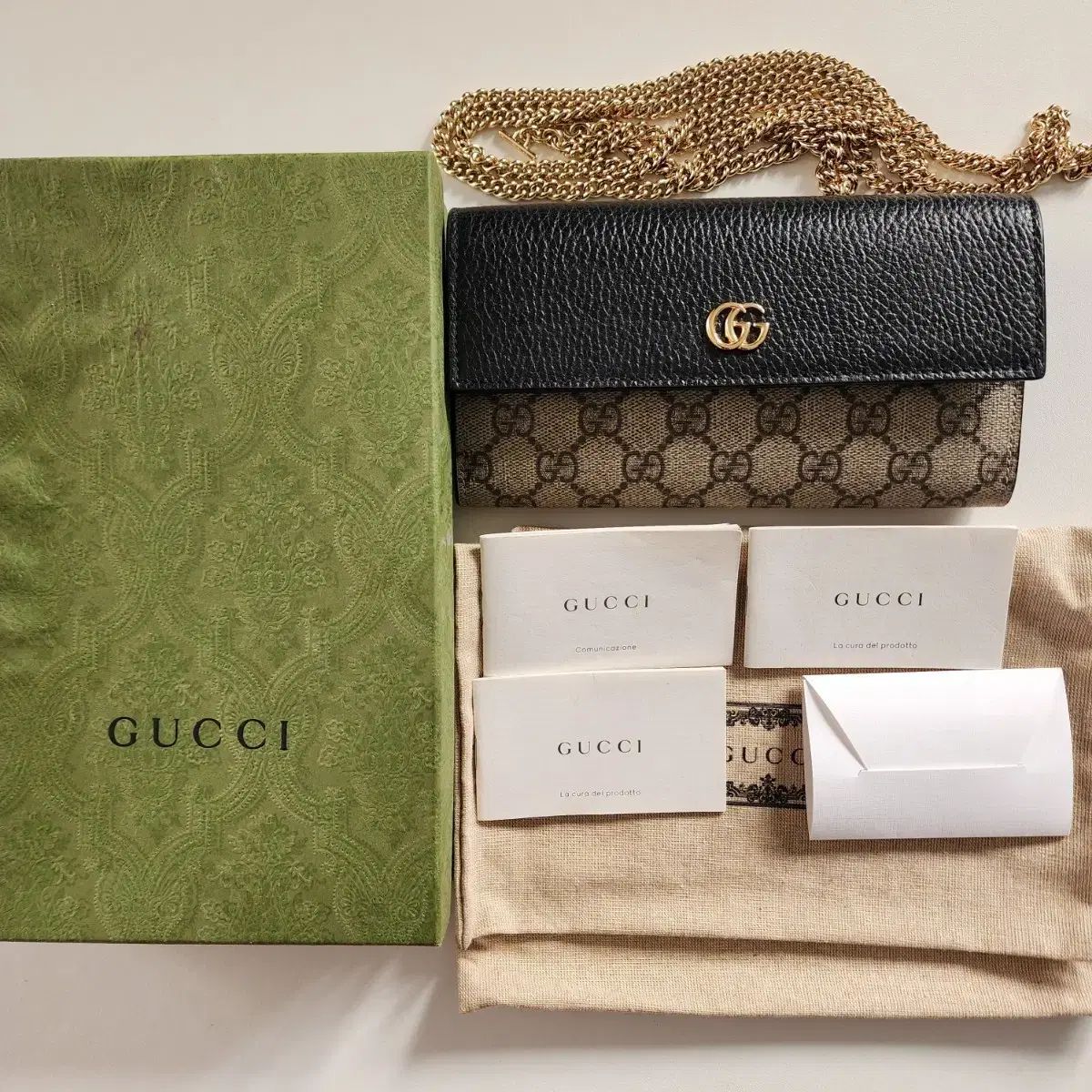 グッチ マーモント チェーン ウォレット クロスバック