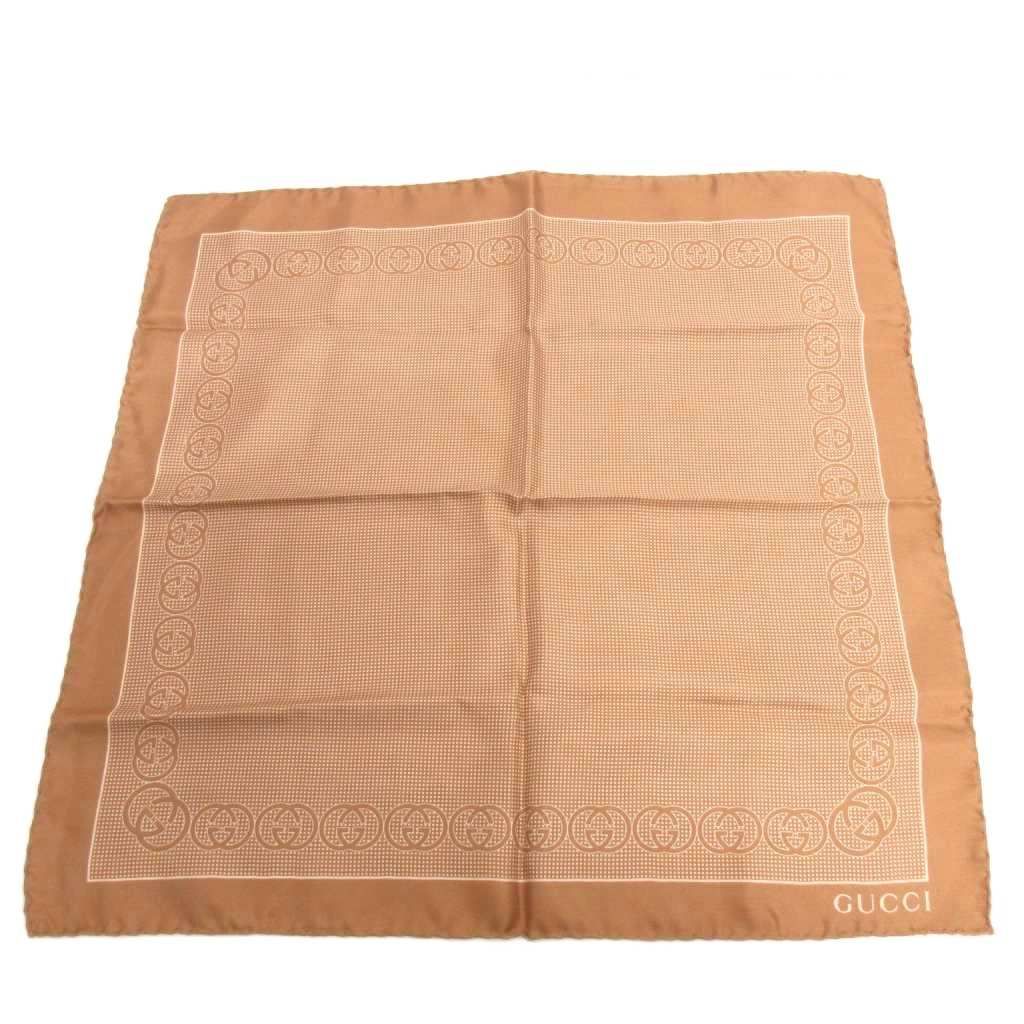 GUCCI シルク ポケットチーフ GUCCI】ダブルG ＆ポルカドット シルク ポケットチーフ (GUCCI