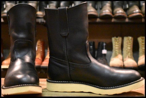 7E 10年 レッドウィング 8169 ペコス 黒 ブラッククローム プルオン クッションソール ブーツ redwing pecos HOPESMORE FJ480