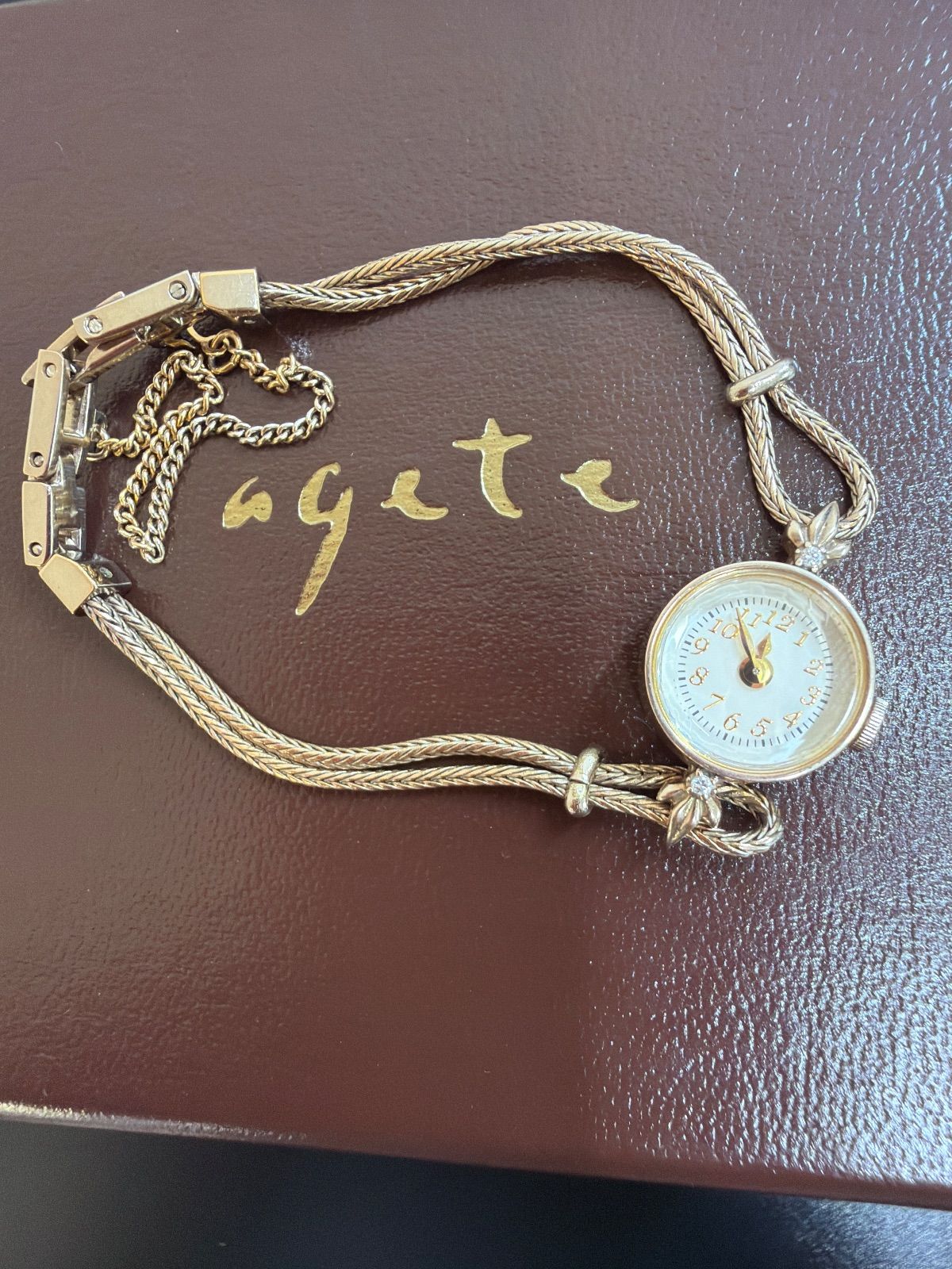 k10 ダイヤ agete ジュエリーウォッチ アガット 箱 コマ有
