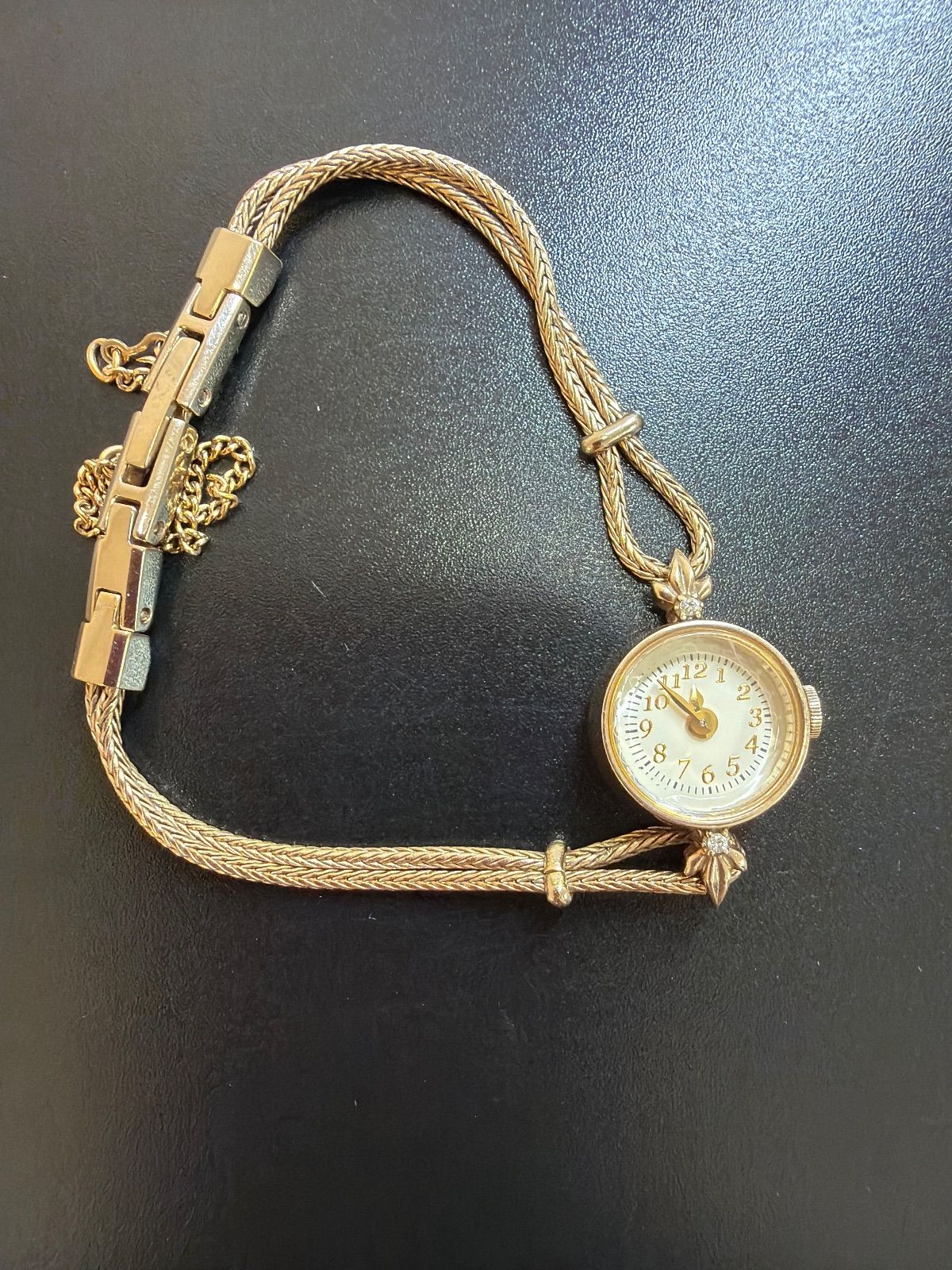 k 10 ダイヤ agete ジュエリーウォッチ アガット 箱 コマ有