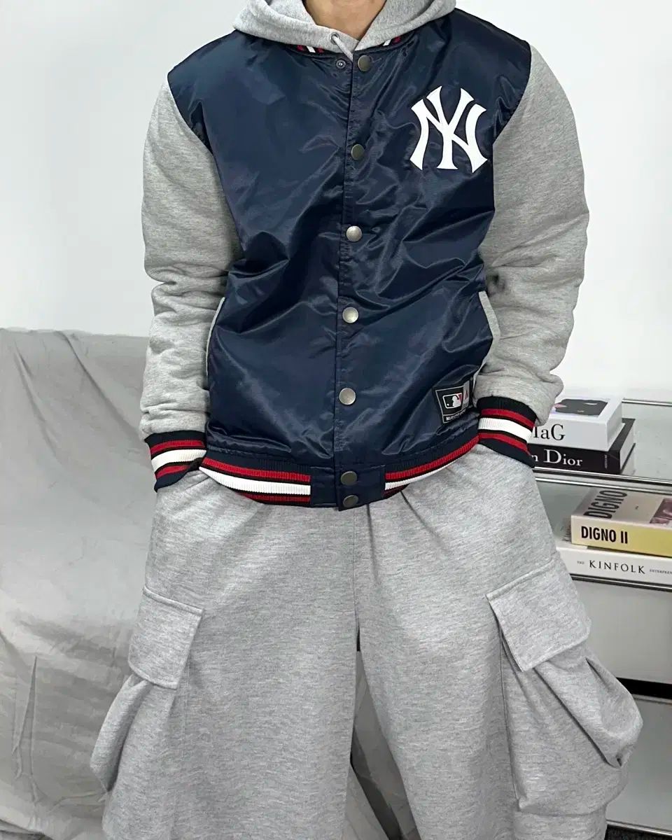 マジェスティック ニューヨーク ヤンキース ネイビー スタジアム ジャケット L