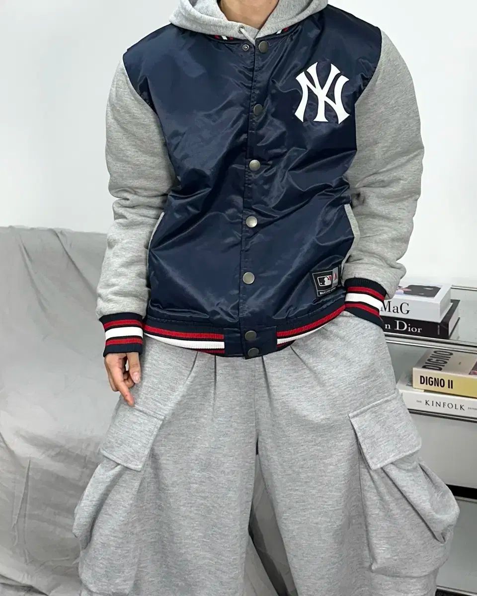 マジェスティック ニューヨーク ヤンキース ネイビー スタジアム ジャケット L