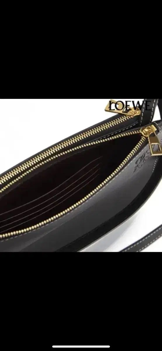  LOEWE ロエベ ゲート ダブルジッパーポーチバッグ ブラック メッセンジャーバッグ ショルダーバッグ