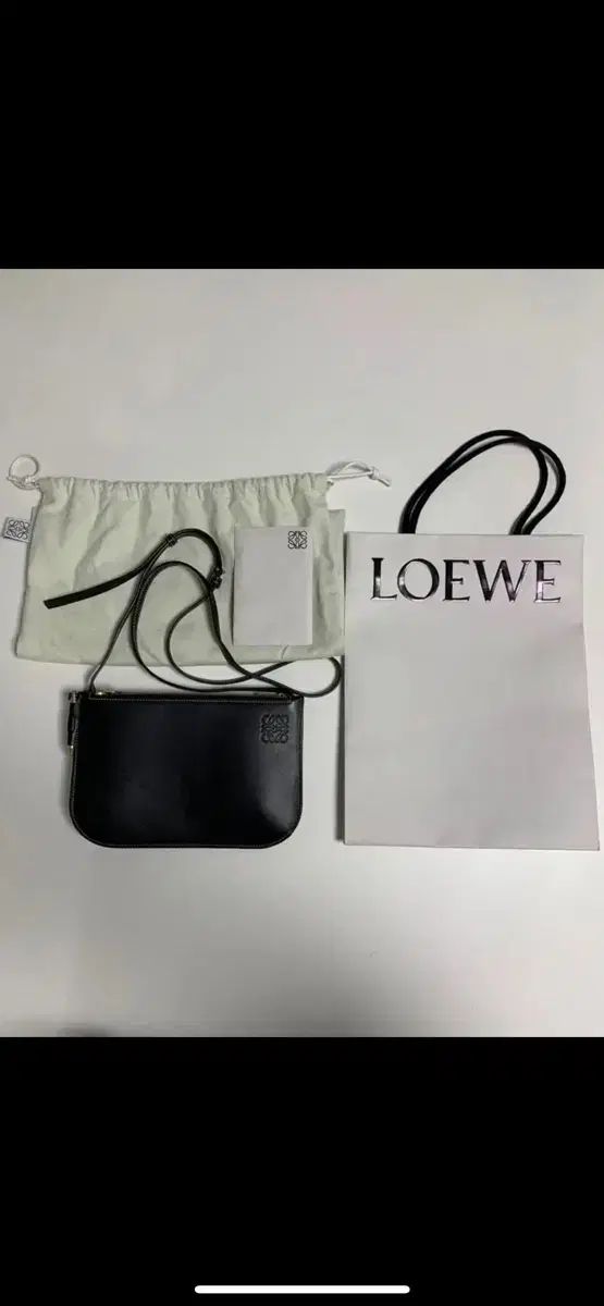 LOEWE ロエベ ゲート ダブルジッパーポーチバッグ ブラック