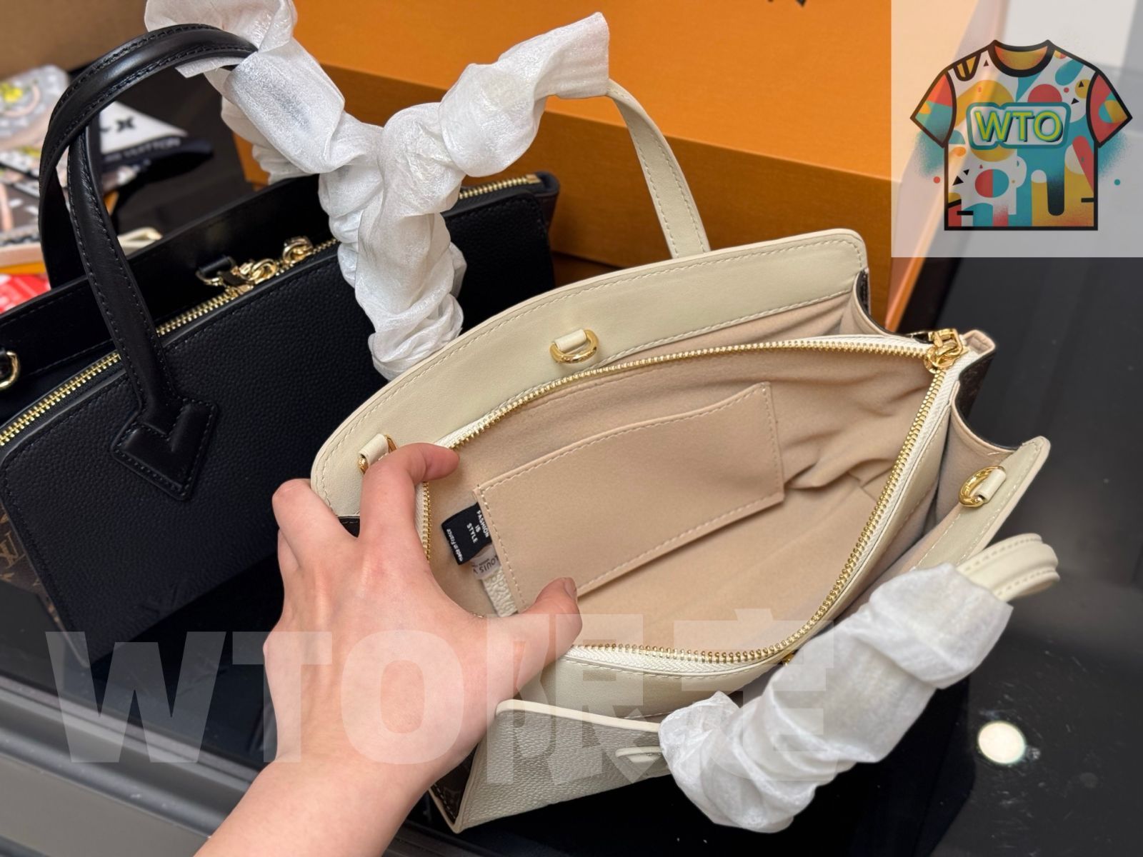 牛皮とクラシック老花を