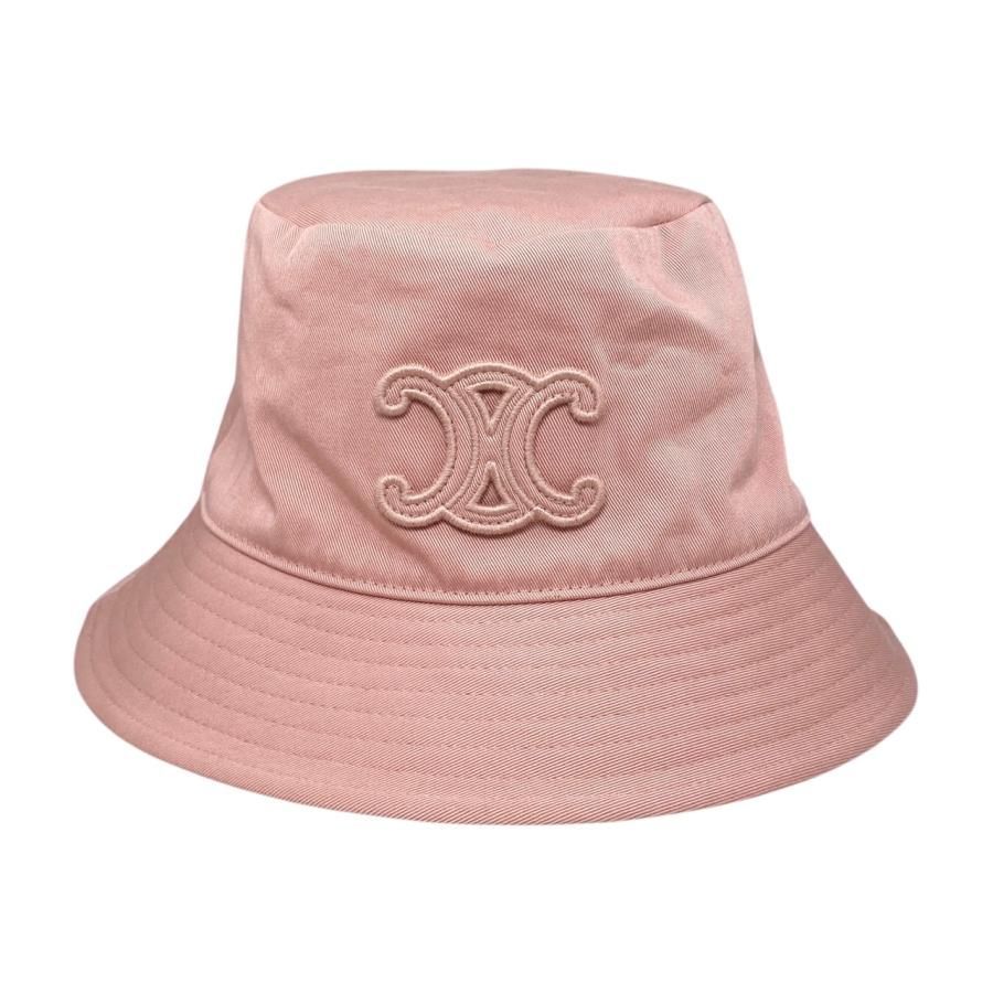 E4775 セリーヌ 帽子 トリオンフ バケットハット 2AUE0968P.25PY Sサイズ コットン ピンク CELINE