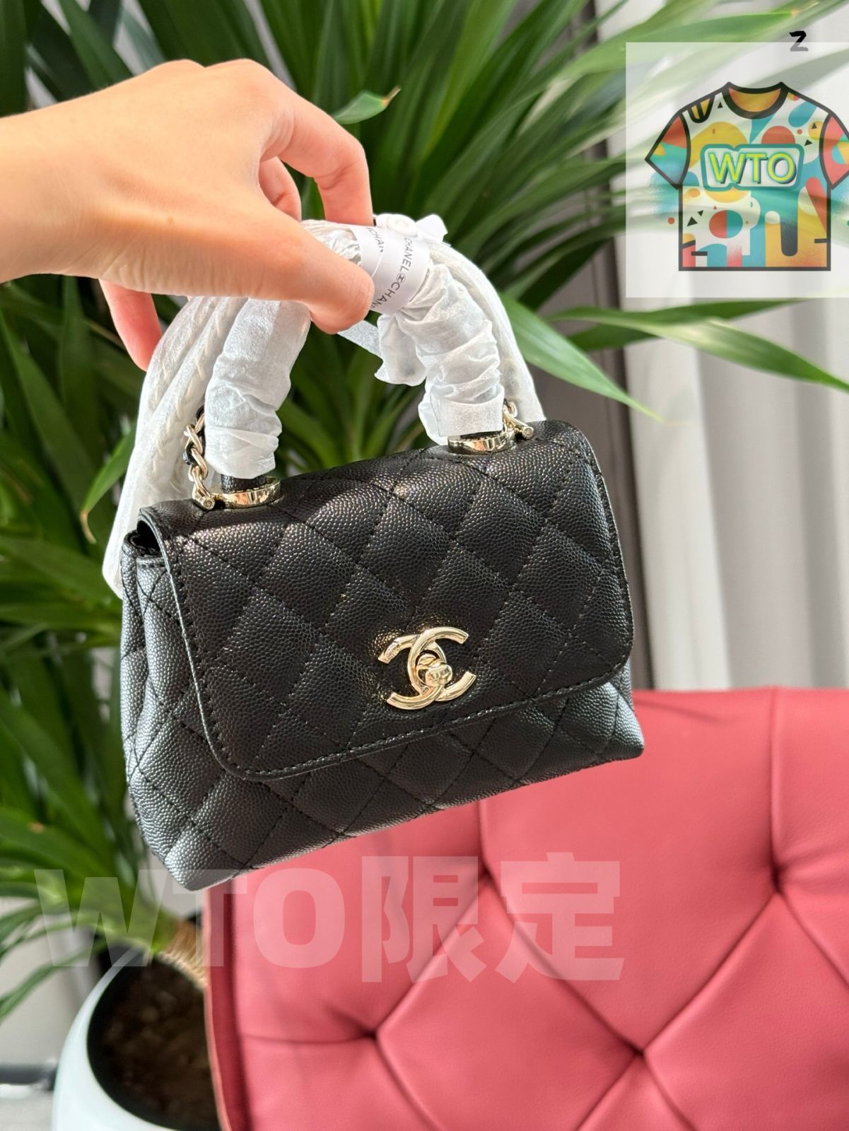 今日 CHANEL シャネル ココハンドル ライチ柄牛皮で耐磨耗性に優れる GINKGOPHARMACY_COM