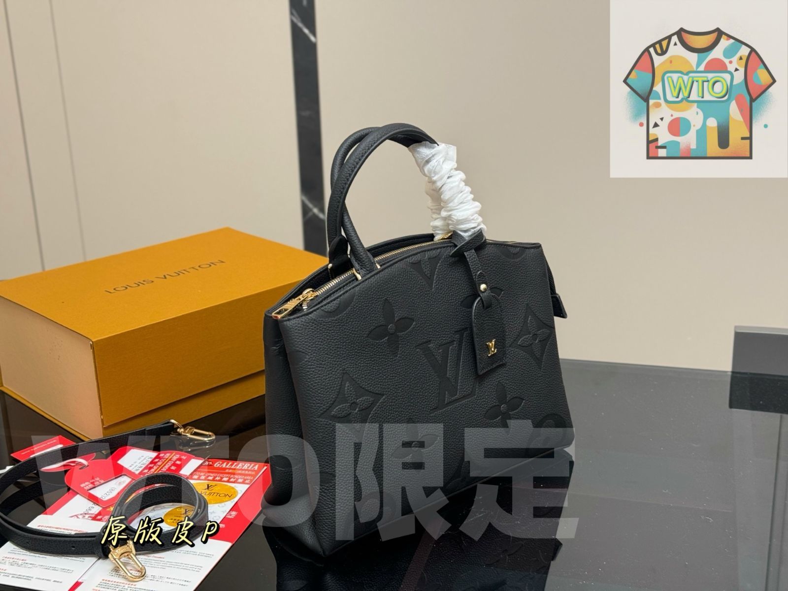 今日 LOUIS VUITTON ルイ ヴィトン 黒軟粒面牛皮手提げショルダーバッグ 低調で多目的に使える