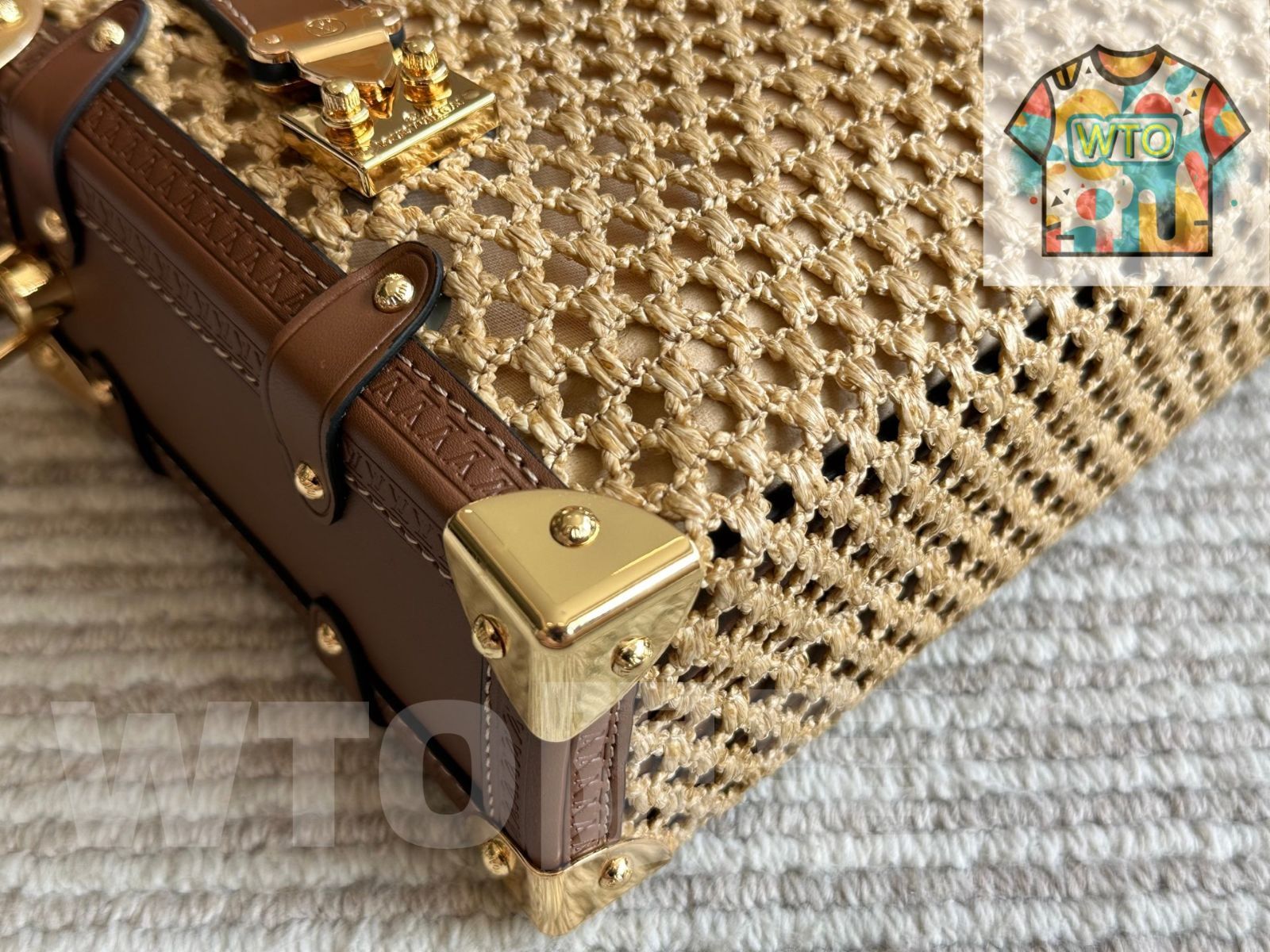 わら編みバッグ