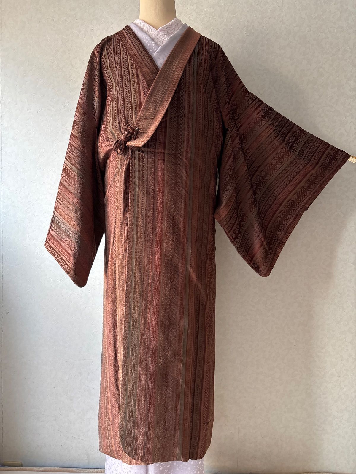 輪奈ビロードコート 防寒着 茶系 裄70