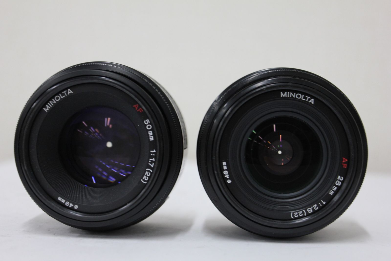 返品保証 2点まとめ ミノルタ Minolta AF 28mm F2.8 50mm F1.7 レンズ e3786