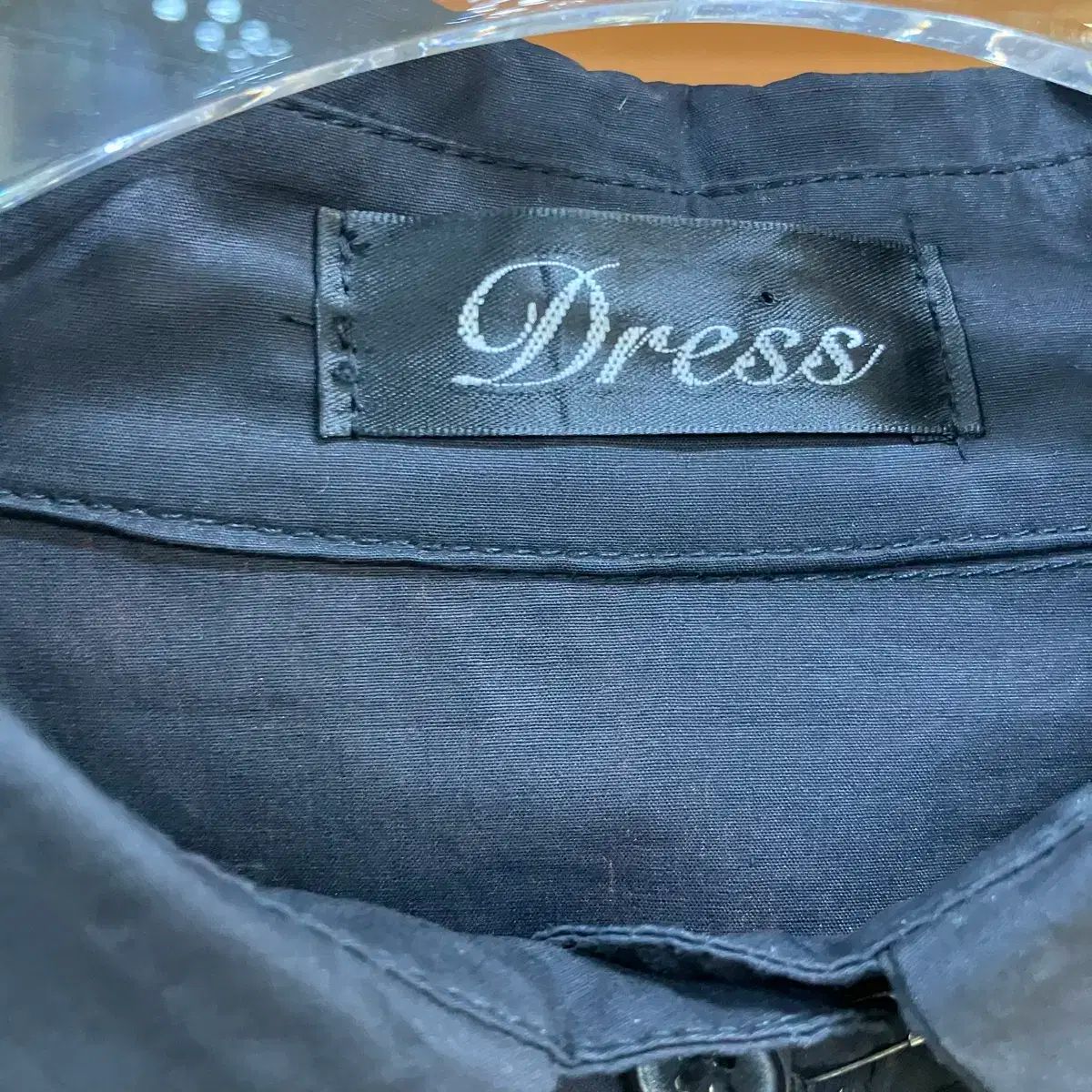 ブラック アシメントリー ジッパー ロング ONE PIECE シャツ