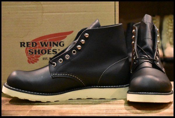 8D 16年 レッドウィング 8165 アイリッシュセッター 黒 ブラッククローム プレーントゥ 編み上げ ブーツ redwing HOPESMORE FJ490