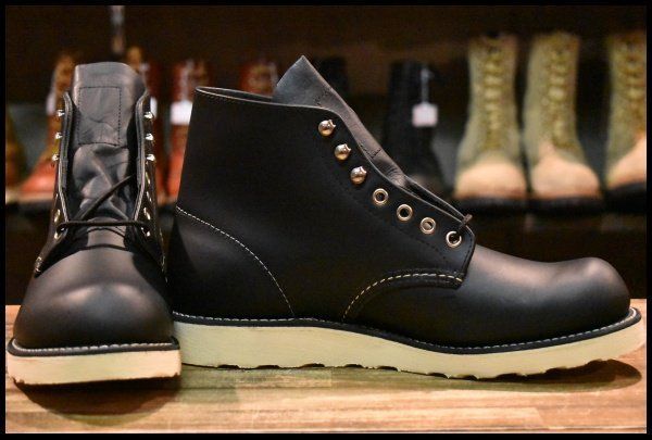 8D 16年 レッドウィング 8165 アイリッシュセッター 黒 ブラッククローム プレーントゥ 編み上げ ブーツ redwing HOPESMORE FJ490