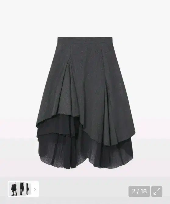 ミセキ SEOUL ソウル アシンメトリー レイヤード スカート チャコール 1 サイズ