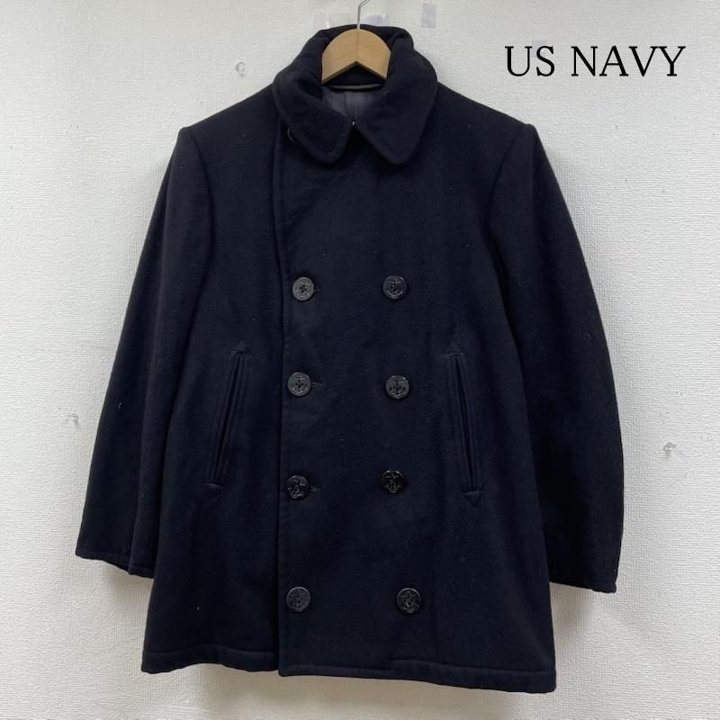 ユーエスネイビー 80s ヴィンテージ US NAVY OVER COAT アメリカ軍 pコート 肉厚 メルトンコート メンズ 38 ISItems 古着 50146879