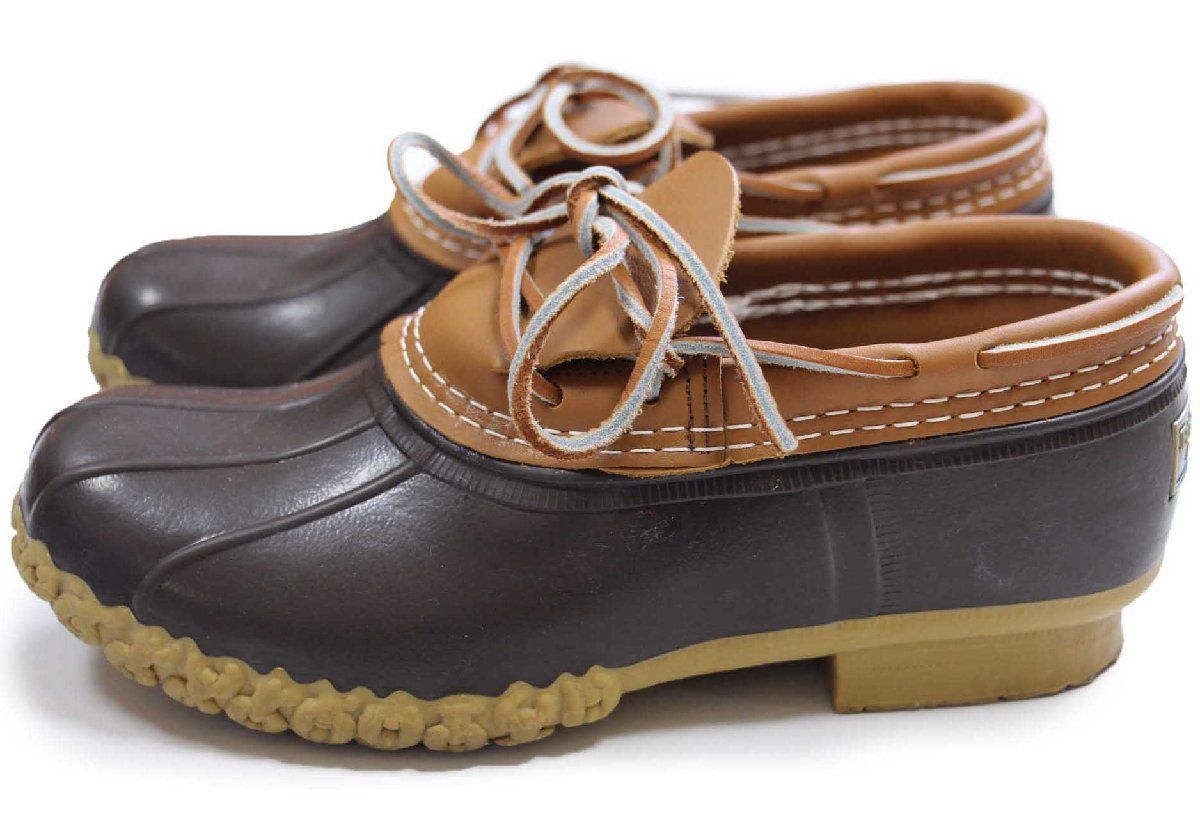 L.L.Bean ビーンブーツ ラバーモカシン タン×ブラウン 6 M ガムシューズ レインシューズ アウトドア キャンプ
