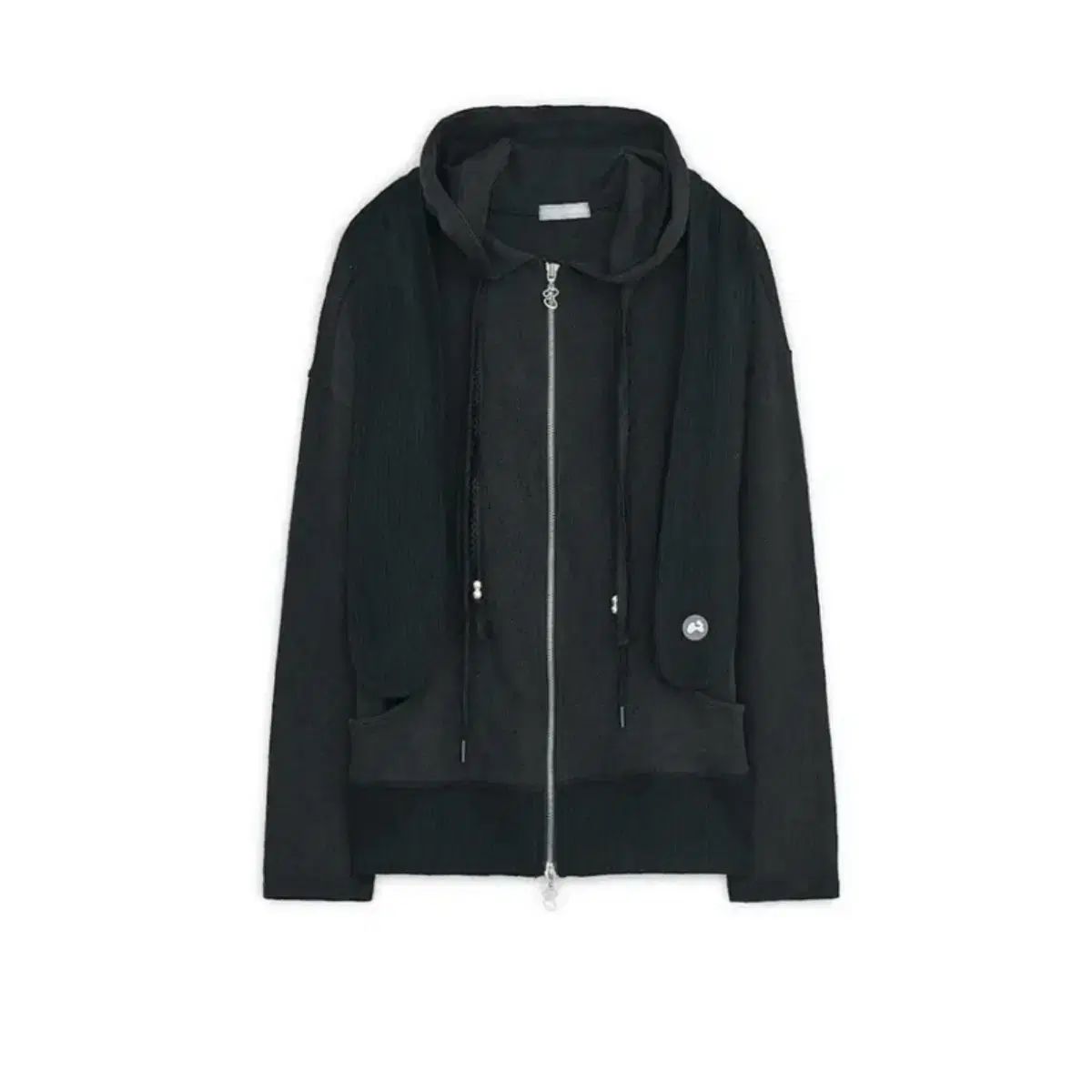 HUG YOUR SKIN トゥー ジップアップ フーディー ブラック