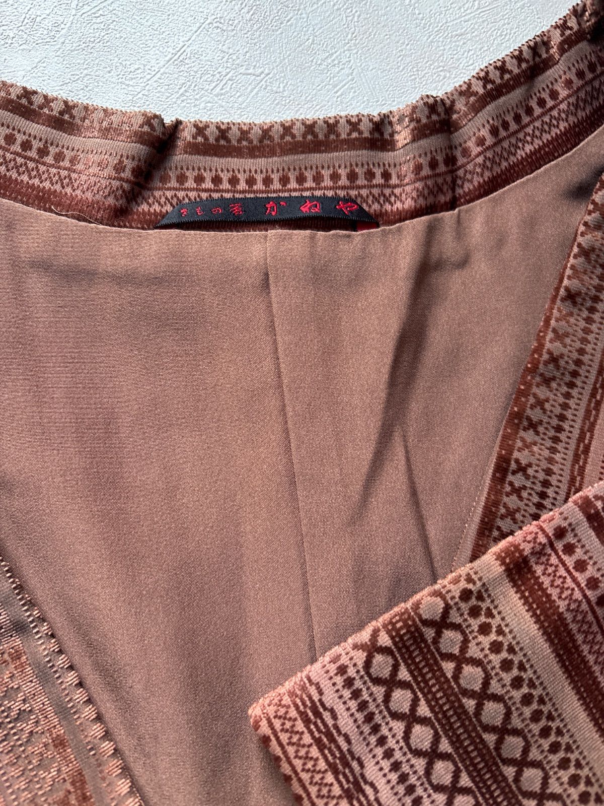  輪奈ビロードコート 防寒着 茶系 裄70 羽織 着物 浴衣