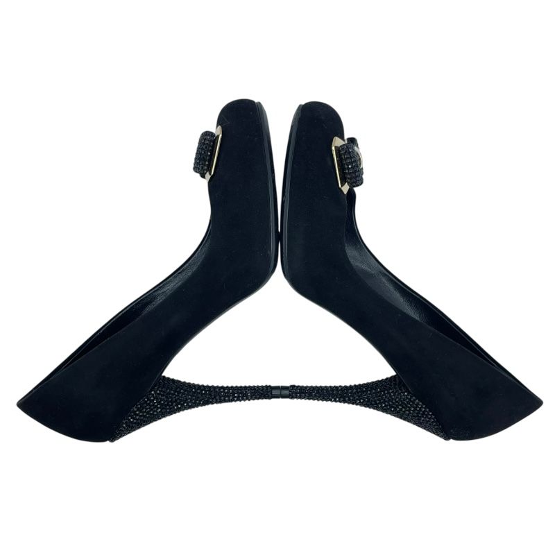 リボンビジュー装飾ヒールパンプス NL