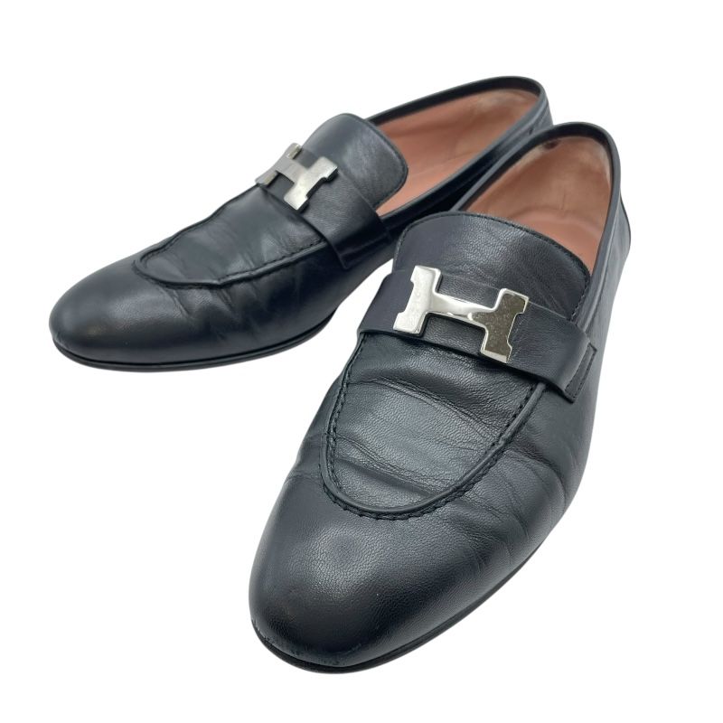 エルメス HERMES モカシンパリローファー ブラック レディース ローファー