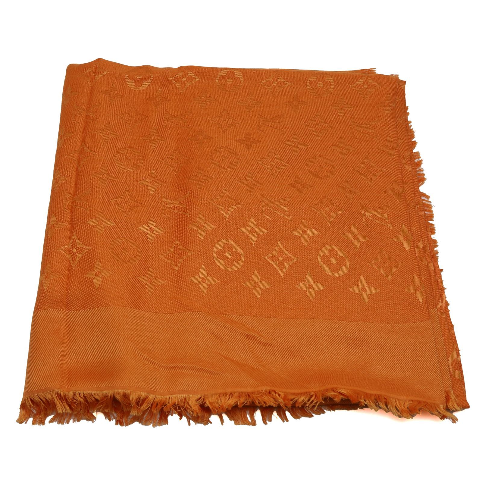 ルイヴィトン　ショール　　オレンジ ルイヴィトン ショール・モノグラム オレンジ モノグラム・パターン