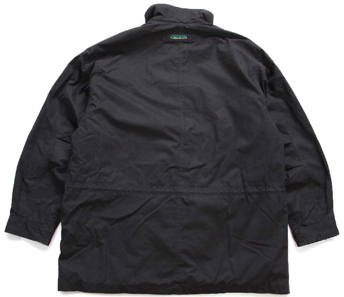 90s EddieBauerエディーバウアー タータンチェック ウールライナー マウンテンジャケット 黒 L 白タグ アウトドア ブラック