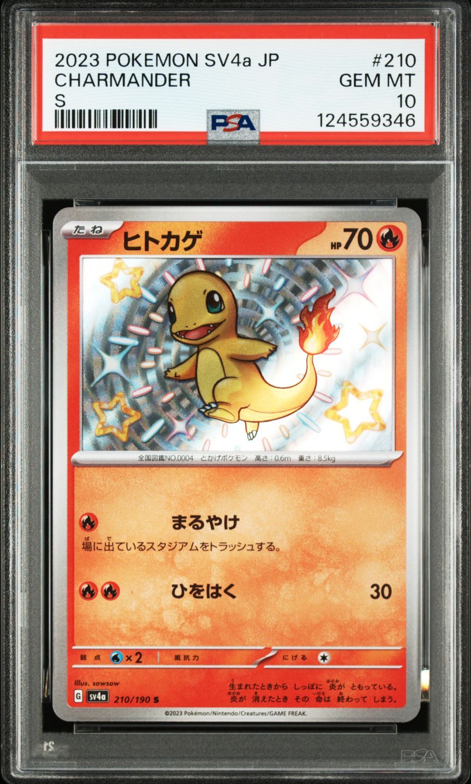 PSA10 ヒトカゲ S 210/190 SV4a シャイニートレジャーex ポケモン