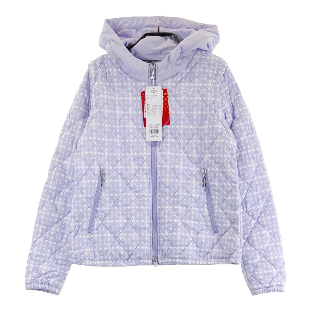 サイズ S キャロウェイ 2 WAY 中綿ジャケット 総柄 パープル系 ゴルフウェア レディース ストスト