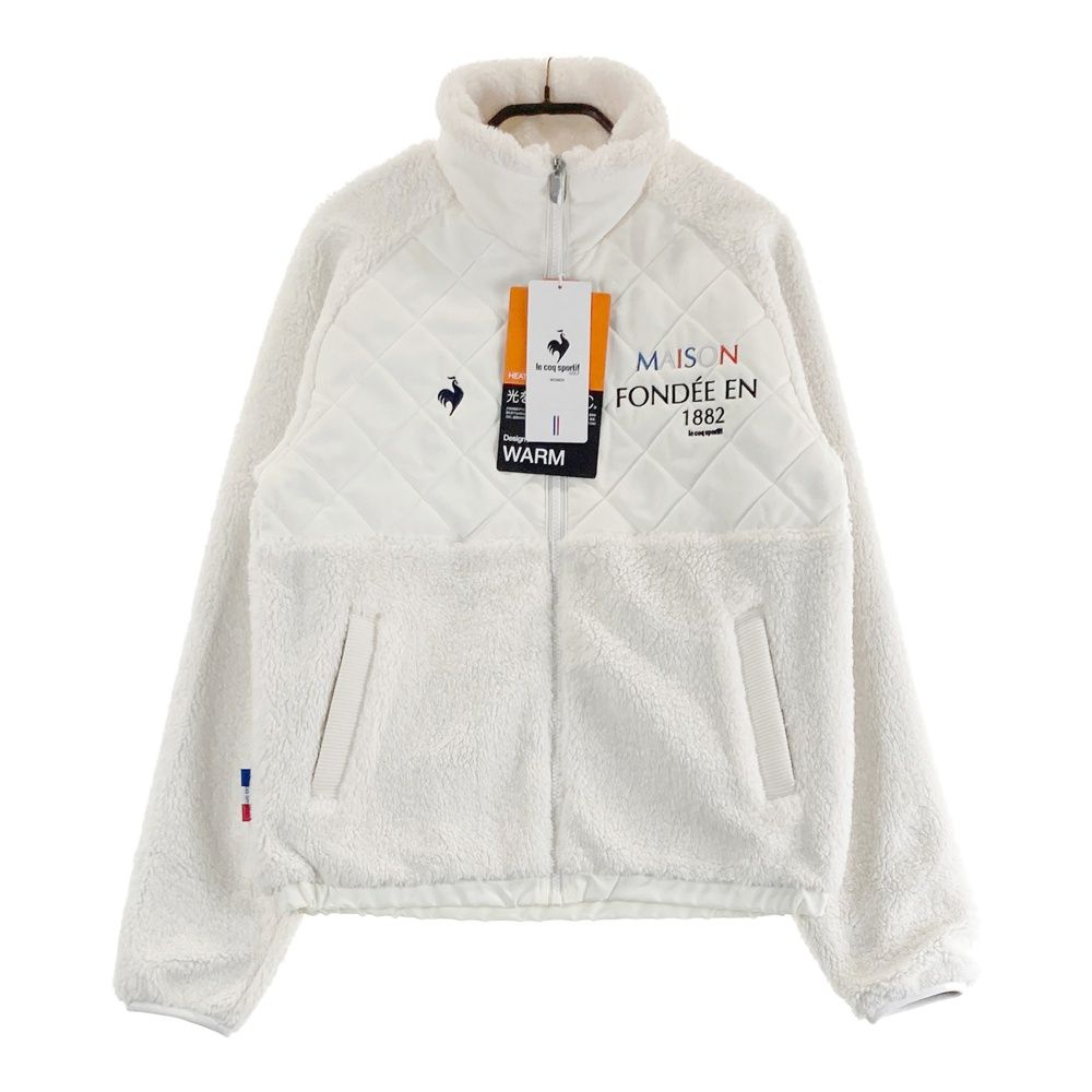 サイズ M LE COQ GOLF ルコックゴルフ ジップ フリース切替 ジャケット ホワイト系 ゴルフウェア レディース ストスト