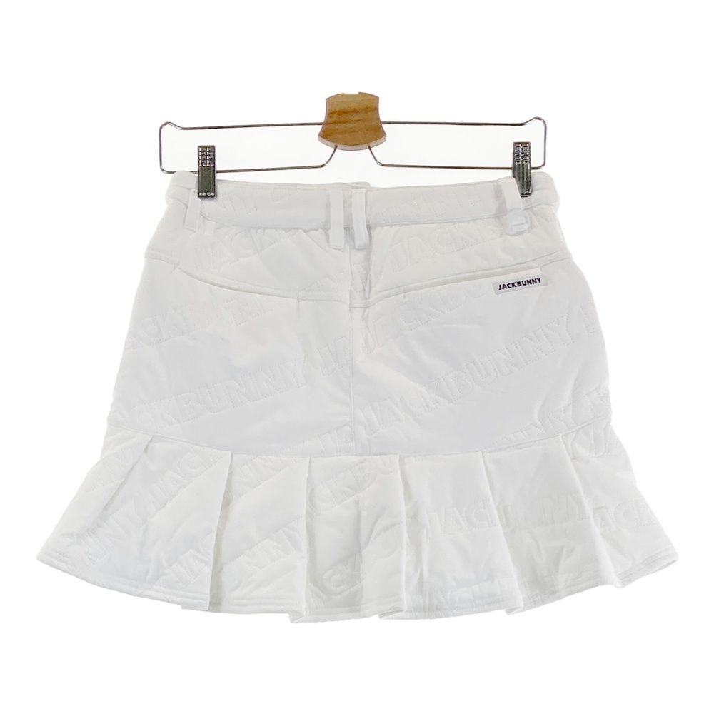 サイズ 2 JACK BUNNY ジャックバニー バックプリーツ 中綿スカート ロゴ柄 ホワイト系 ゴルフウェア レディース ストスト
