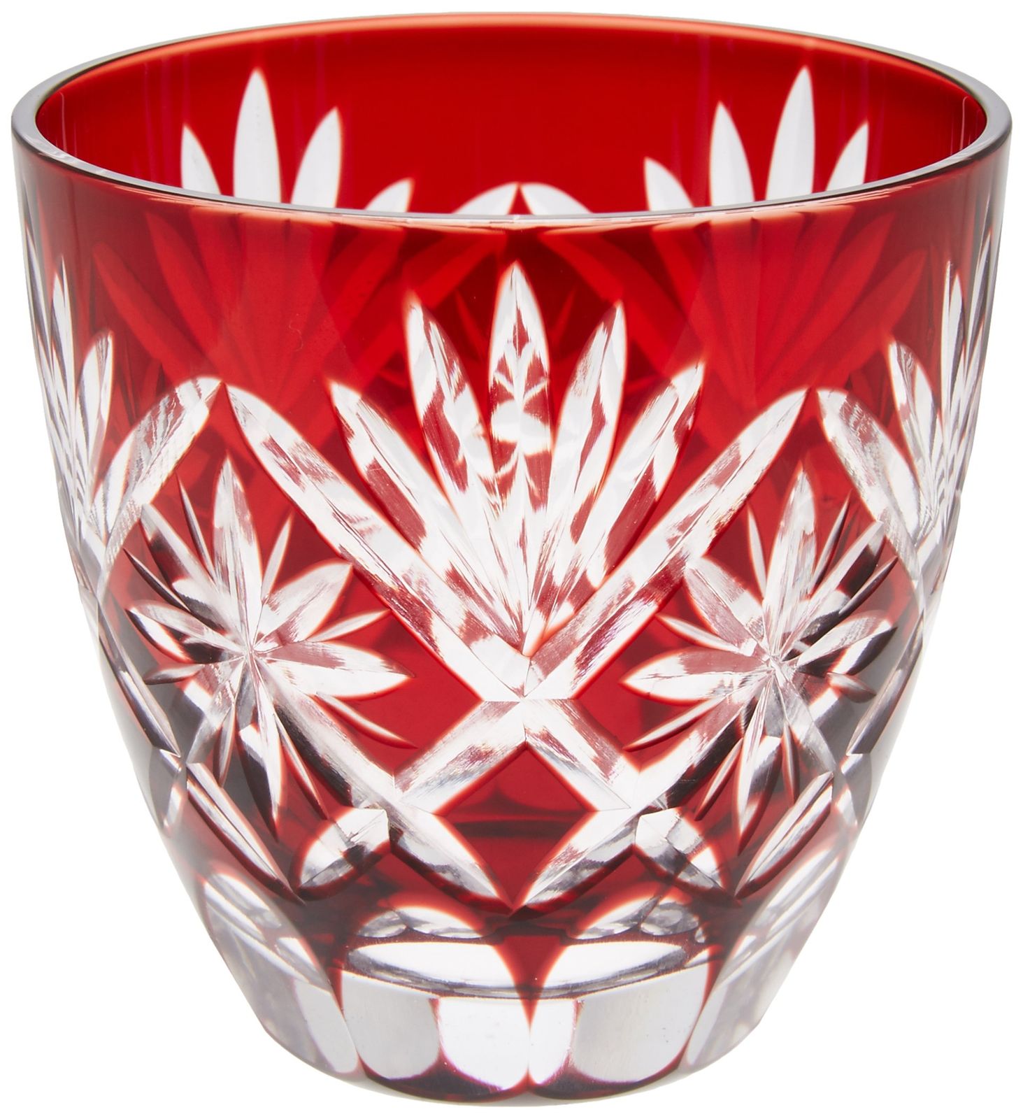 タジマガラス Tajimaglass 田島硝子 江戸切子 星切子 ぐい呑み 75 ml 赤 TG 98-203-1 R