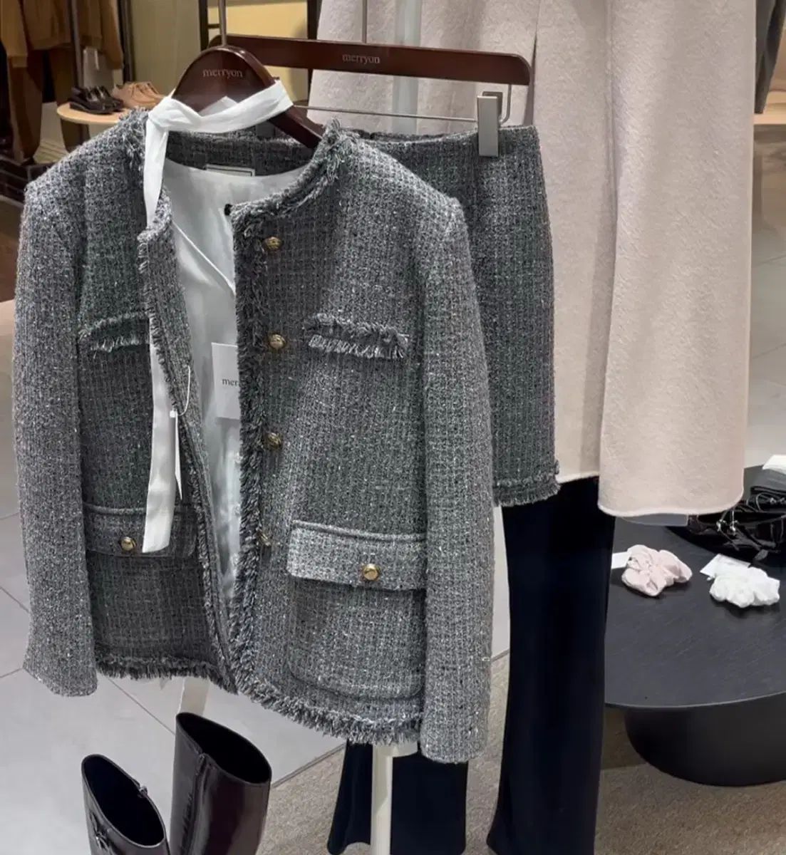 メリーオン merryyon シャイア shaier ツイード tsuido セットアップ settoappu スカート sukato