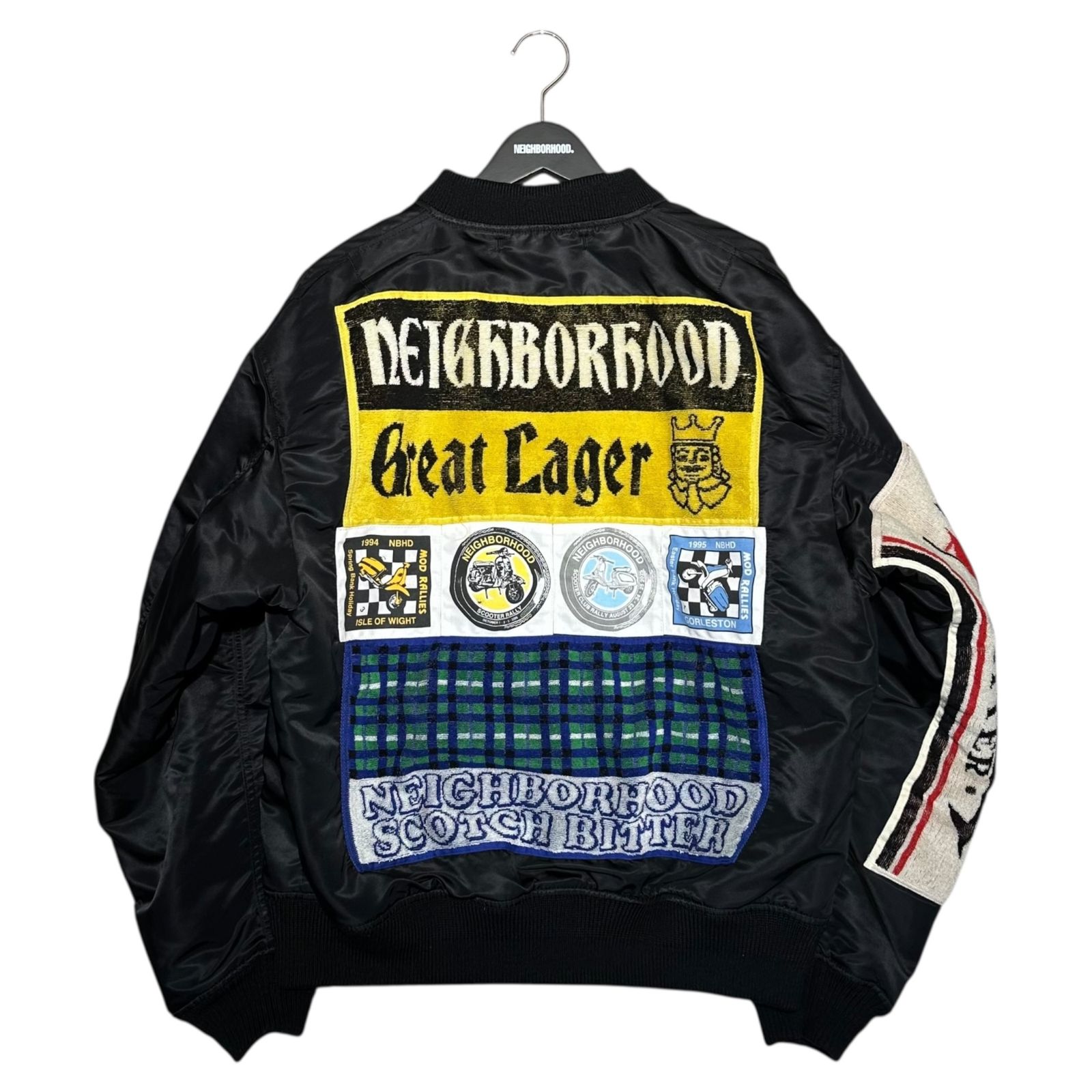 NEIGHBORHOOD ネイバーフッド 25AW MA-1 FLIGHT JACKET MOD フライト ジャケット 252SPNH-JKM02 L ブラック ブルゾン ミリタリー