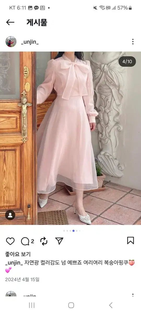 ペイルピンク オーガンザ