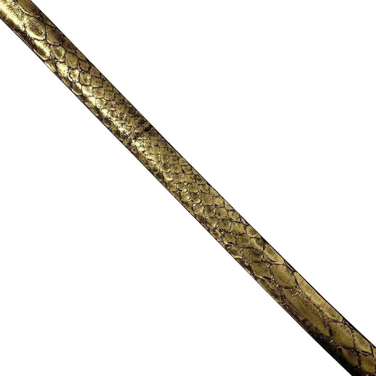 FAUSTO COLATO】ベルト リアル パイソン 200/90 蛇革 レザー ゴールド