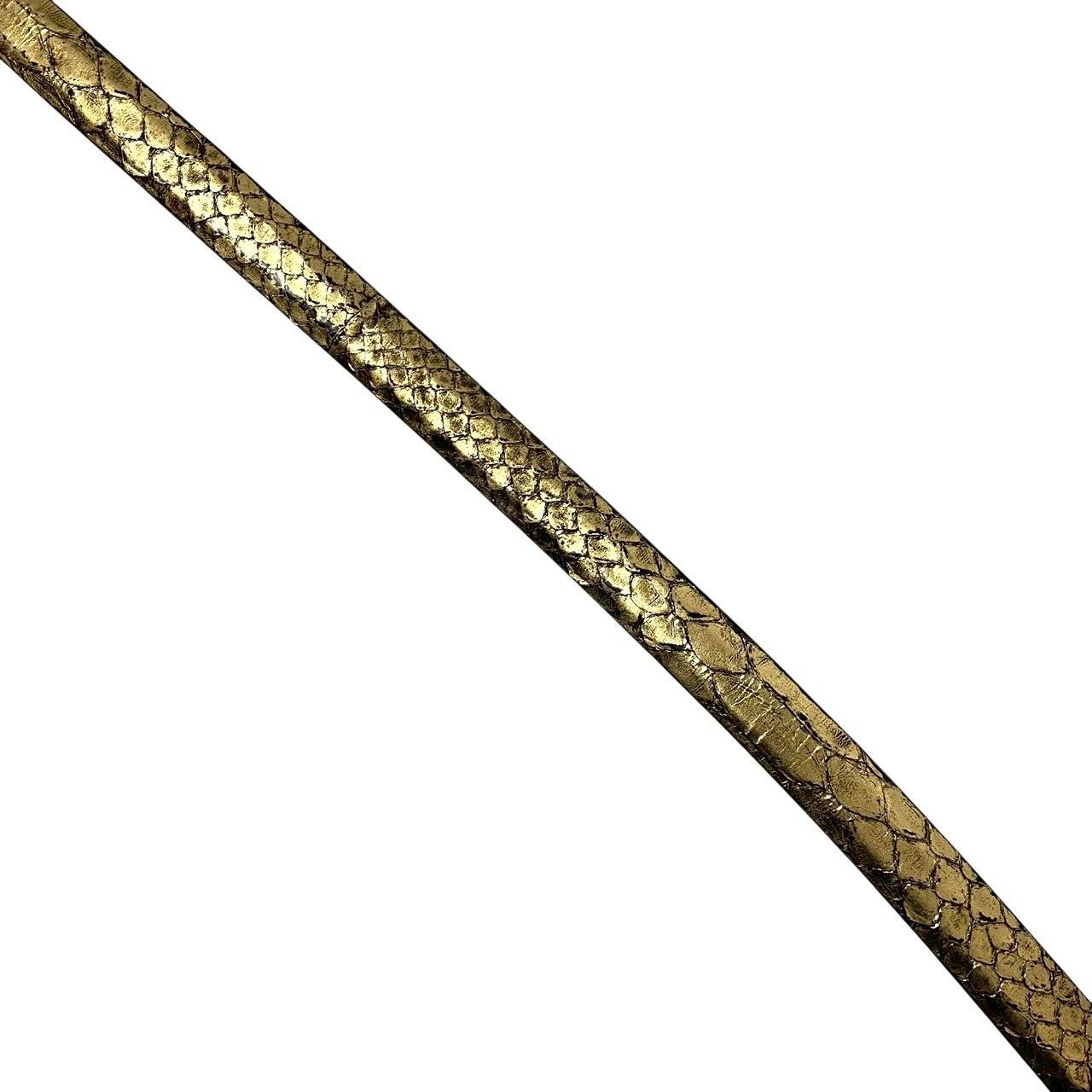 FAUSTO COLATO】ベルト リアル パイソン 200/90 蛇革 レザー ゴールド