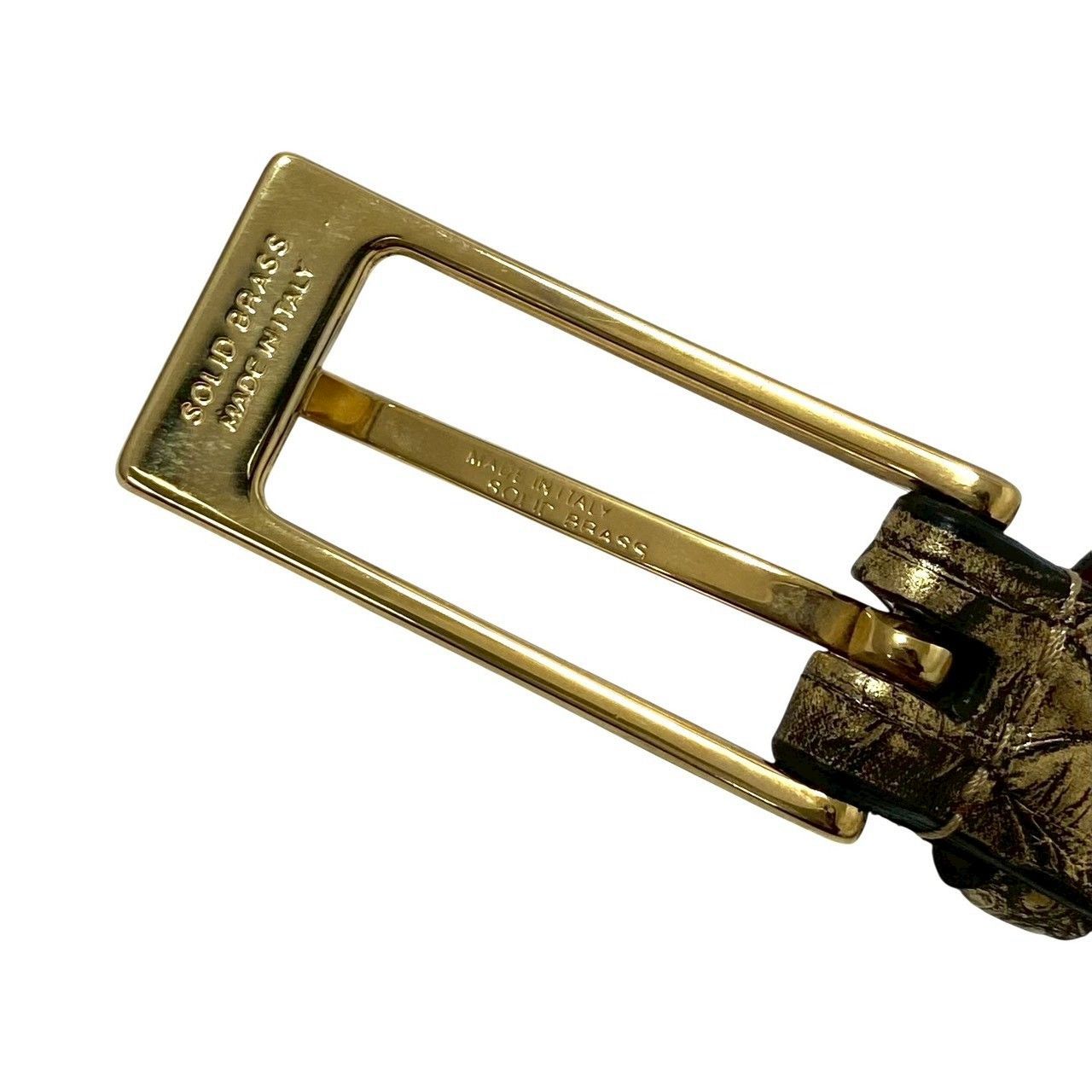 FAUSTO COLATO】ベルト リアル パイソン 200/90 蛇革 レザー ゴールド